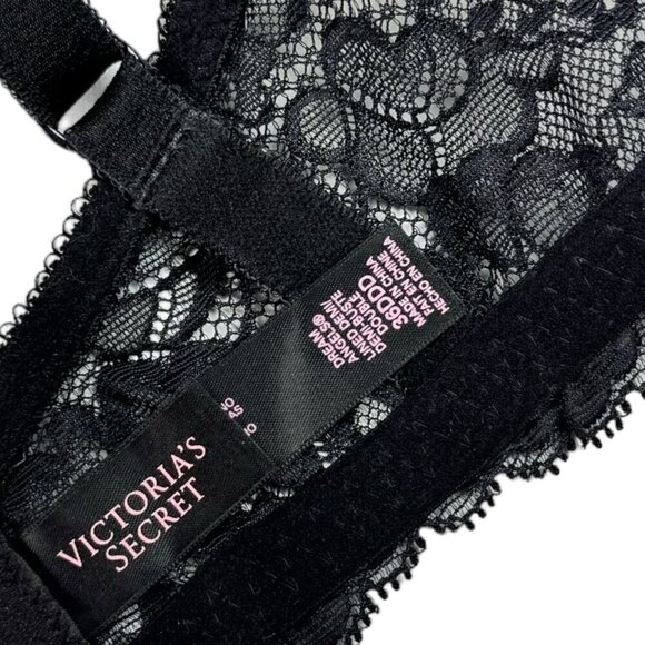 NWOT Victoria’s Secret Pink Black Lace Molded Cups Underwire Bra Sz. 36DDD - Picture 9 of 13